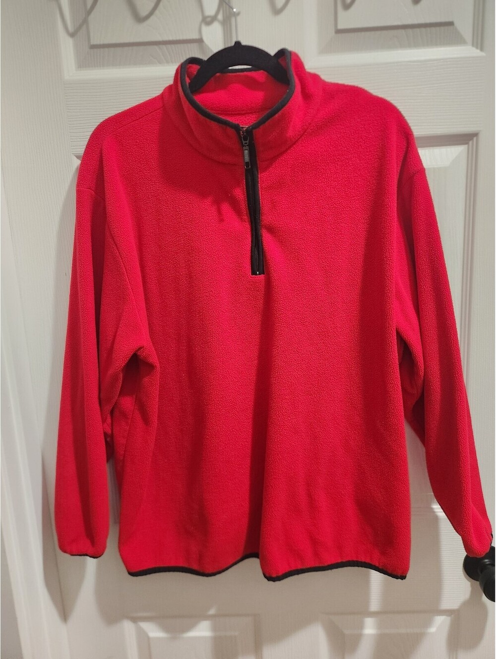 Red Athletech 1/4 Zip Fleece Pullover Jacket Size L